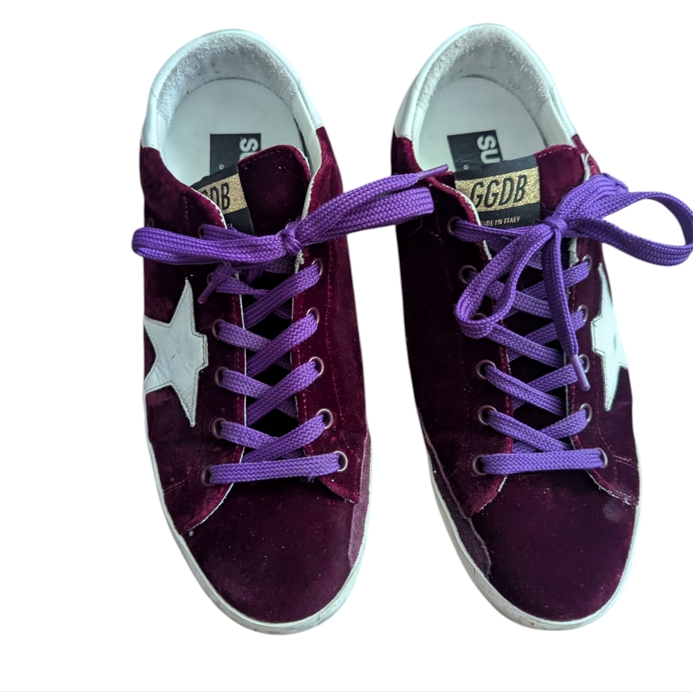 Golden Goose Deluxe Brand Golden Goose Superstar Plum Velvet White Dark red Prun